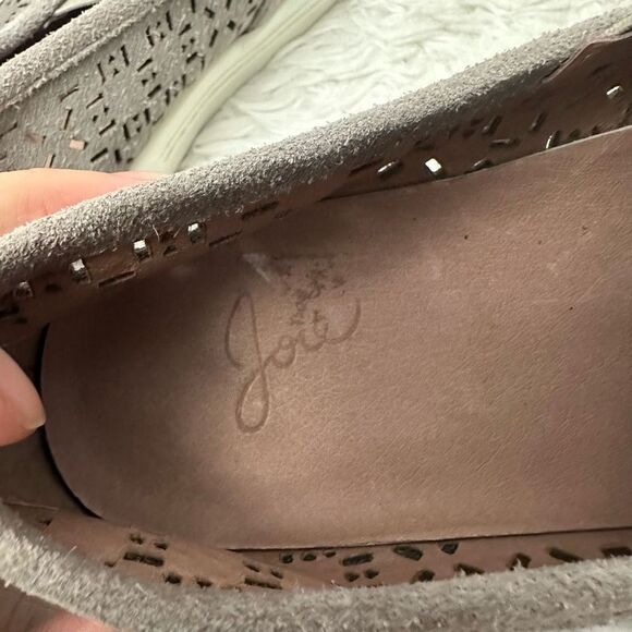 JOIE Huxley Laser Cut Slip-On Comfy Sneakers in Gray Suede Upper size 8 - Picture 4 of 6